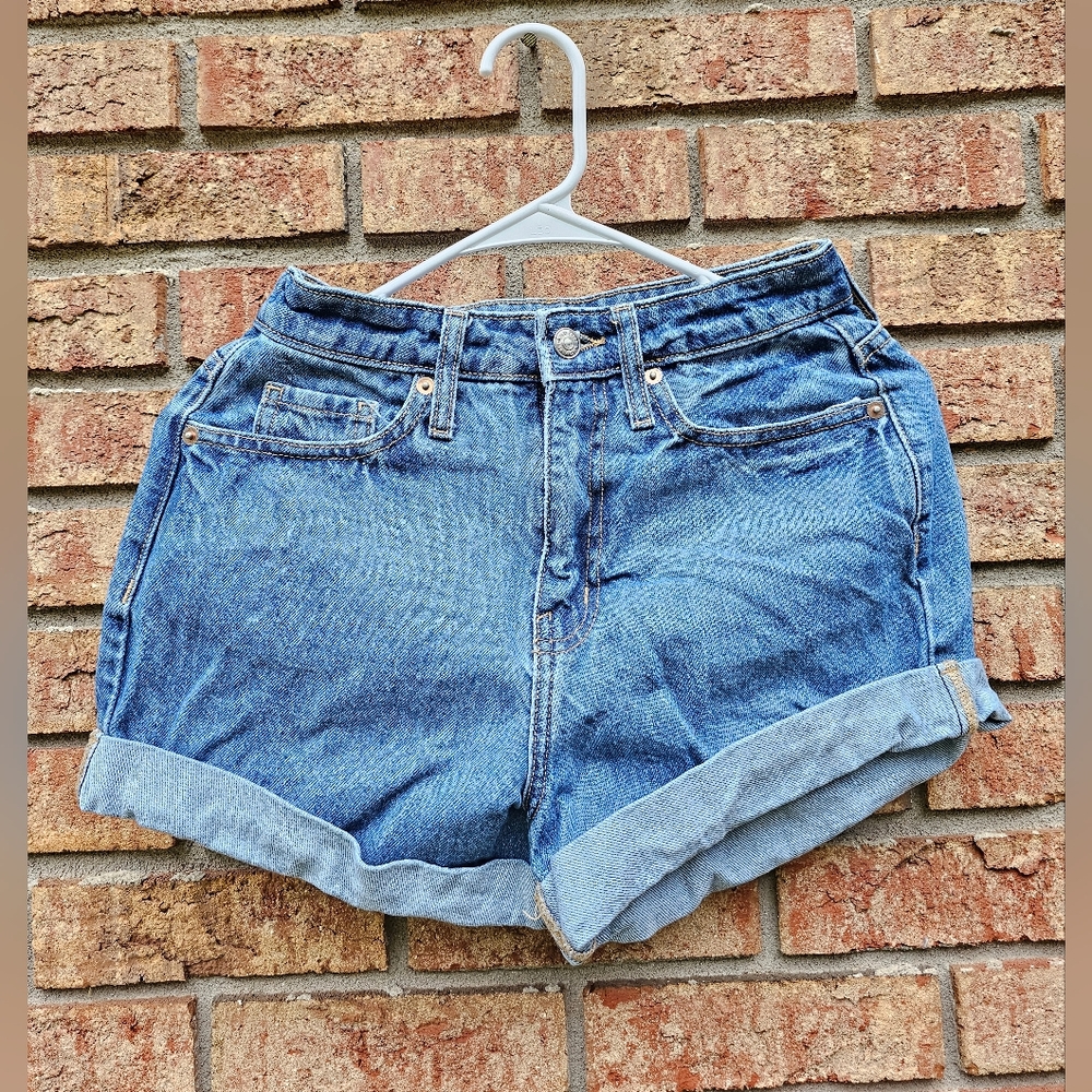 Wild Fable Blue Jean Shorts High-Waisted Cuffed